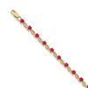 Image 1 : 14k Yellow Gold Composite Ruby Round Bracelet - 7 in.