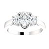Image 4 : Natural 2.02 CTW Oval Cut & Half Moons 3-Stone Diamond Ring 18KT White Gold