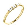 Image 1 : Natural 0.19 CTW 3-Stone Baguette Diamond Solitaire Ring 14KT Yellow Gold