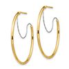Image 2 : 14k Two-Tone Large Polished Hoop Earrings - 2x30 mm