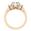 Image 3 : Natural 3.82 CTW Cushion Cut & Half Moons 3-stone Diamond Ring 18KT Rose Gold