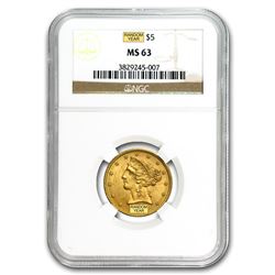 $5 Liberty Gold Half Eagle MS-63 NGC