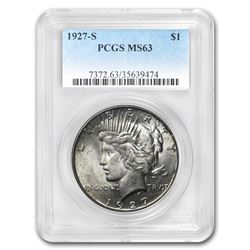 1927-S Peace Dollar MS-63 PCGS