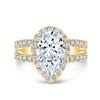 Image 1 : Natural 2.92 CTW Pear Cut Split Shank Diamond Engagement Ring 14KT Yellow Gold