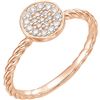 Image 1 : Natural 0.19 CTW Diamond Cluster Rope Promise Ring 18KT Rose Gold