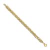 Image 2 : 14k Yellow Gold Gold Polished and Grooved Link Bracelet - 8 in.