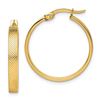Image 1 : 14k Yellow Gold Diagonal Stripe Hoop Earrings