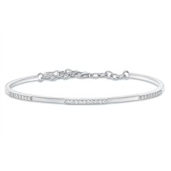 Natural 0.37 CTW Cutie Cuff Diamond Bangle 18KT White Gold