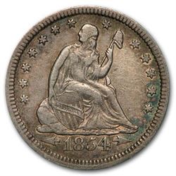 1854 Liberty Seated Quarter XF