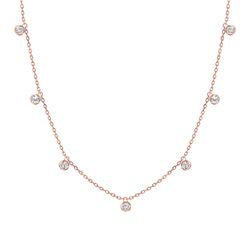 Natural 0.32 CTW Diamond Necklace 14KT Rose Gold