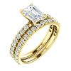 Image 1 : Natural 1.82 CTW Pave Emerald Cut Diamond Engagement Ring 18KT Yellow Gold
