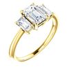 Image 1 : Natural 2.22 CTW 3-Stone Emerald Diamond Engagement Ring 14KT Yellow Gold