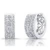 Image 1 : Natural 2.64 CTW Princess With Round Cut Diamond Hoop Earrings 14KT White Gold