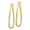 Image 2 : 14k Yellow Gold Diamond-cut Twisted Triangle Hoop Earrings