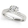 Image 1 : Natural 0.71 ctw Diamond Solitaire Ring 14k White Gold