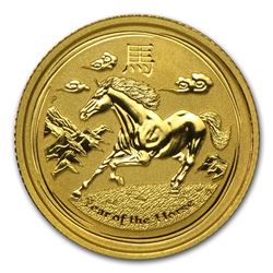 2014 Australia 1/10 oz Gold Lunar Horse BU (Series II)