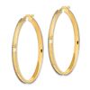 Image 2 : 14k Two-Tone Large Diamond Cut Hoop Earrings - 2x45 mm