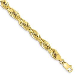 10k Yellow Gold 5.4 mm Semi-Solid Rope Chain - 8 in.