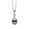 Image 1 : Metallic Lavender Freshwater Pearl Drop-Shape Diamond Bezel Pendant