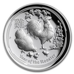 2017 Australia 1 oz Silver Lunar Rooster High Relief Proof