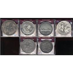 Lot of 6 CNA silver medals.  1961, 1962, 1963, 1964, 1965, 1966. All Unc's.