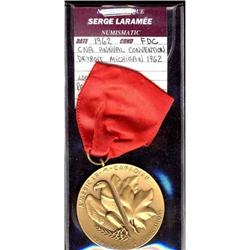 Detroit, Michigan CNA pale bronze medal. 1962 with loop and ribbon