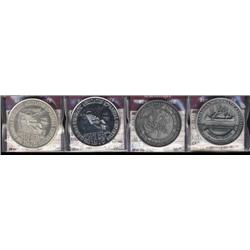 Lot of 5 CNA silver medals.  1975, 1976, 1976(bronze, nickel plated), 1977. All Unc's.