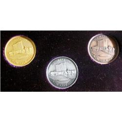 CNA 8th Anniversary Cons. 1961.  Set of three medals (Bronze, Brass, Silver) housed in original box.
