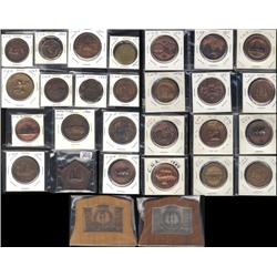 Lot of 32 different CNA bronze medals dated from 1954 to 1987 inclusive (no 1986). All Unc's.