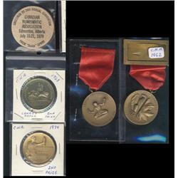 CNA medals, lot of 5 pieces including two 1962 medals with red ribbon.  Lot also includes two 1968 a