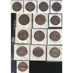 Lot of 14 CNA bronze medals.  1957 (2), 1959, 1961 (2), 1964, 1965, 1966, 1967, 1972, 1974, 1975, 19