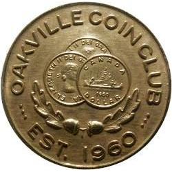Oakville coin club 10K gold medal  1961  First ann. Banquet.  Uncirculated.