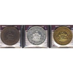 Lot of 3 numismatic association medals, Victoria numismatic society 1966, Bronze, silver and 18K gol