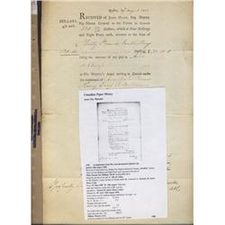 Canadian Army Pay Warrant.  Issued in Quebec City 28th August 1808,  Received of John Hale, Esq. Dep