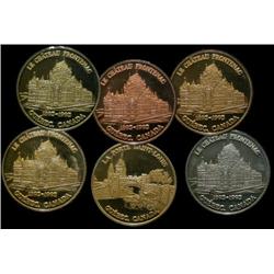 1893-1993, complete set of 5 medals depiciting Le Château Frontenac.  Medals were issued by Jeremy R