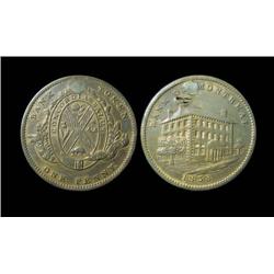 LC-11a1  Breton # 513 One penny token 1838  Side view  EF with some red lustre remaining.  Some mark
