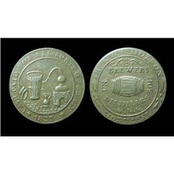 LC-16a3 Breton# 562  Molson Montreal brewers, 1837 Thin flan, reeded edge.  A nice glossy EF example