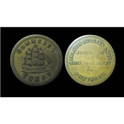LC-17a2 Breton# 563  "Brass" Francis Mullins, Commerce token ICCS VF30.  Not priced in Charlton abov