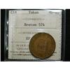 Br # 574, ICCS certified MS-60. L. Gnaedinger Son & Co. Fur Hats 1852.