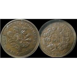 LC-5A2  Breton# 715, 1838 "UN SOU"  NGC EF45. Rather infrequently offered and seemingly underquoted 