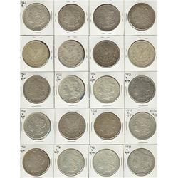 USA, 1881 to 1921 $1 Morgan Dollars, Lot of 16 Morgan dollars all range between EF to AU in grade.  