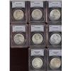 USA, lot 8 silver dollars, all PCGS graded. Includes 1883-O MS62, 1889 MS62, 1898 MS62, 1901-O MS62,