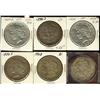 USA, Lot of 6 Silver dollars. Includes 1890S, 1921(morgan), 1921D, 1922S, 1927D, 1935.  Grades vary 