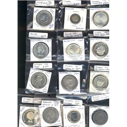 Large lot of 24 WORLD COINS.  Includes coins from Switzerland, Hungary and Netherland.  Mainly half 