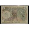 Image 1 : Banque de l'AFRIQUE OCCIDENTALE; 5 FRANCS SPECIMEN note around 1940's.  EF with pinholes.
