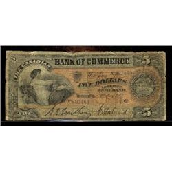 Bank of Commerce 1912 $5. CH-75-14-14.  A decent example in about VG condition. #807480