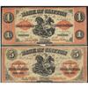 Image 1 : Lot of 2 notes. The Bank of Clifton  1861 $1 and $5 notes. CH-125-12-04 and 12-18.  Both notes are V