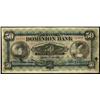 Image 1 : Dominion Bank 1925 $50 F to F+ No.38998 CH220-22-04.  A very nice and attractive note.