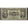 Image 1 : The Molsons Bank 1908 $5 024184 CH:490-30-02 Fine to F+.  A very popular Bank!