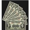 Image 1 : Lot of six sequential notes.  Bank of Montreal  1935  $5, $10 505-62-04.  No.249666 to 249671. All n